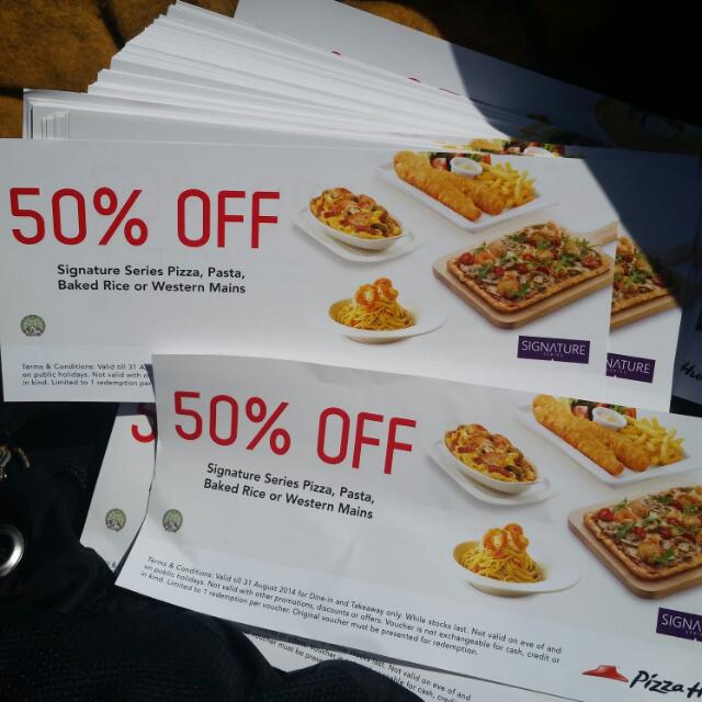 50 Discount Pizza Hut Voucher, Tickets & Vouchers, Vouchers on Carousell