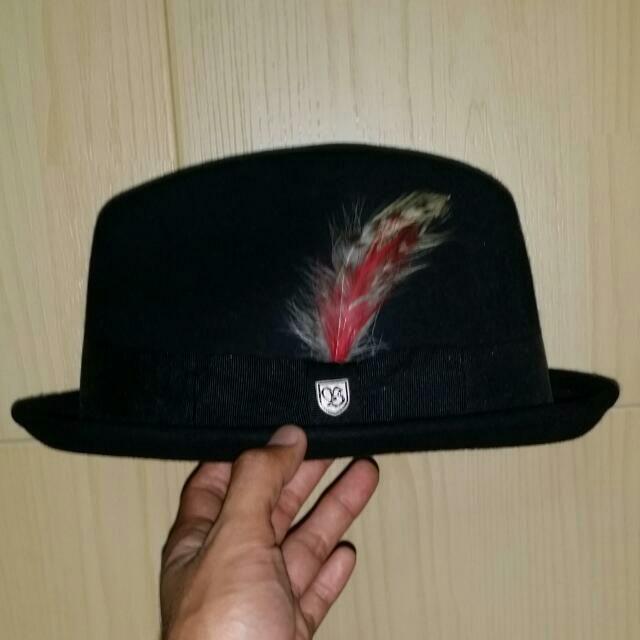 Brixton Gain Black Felt Fedora, Men's Fashion, Coats, Jackets and