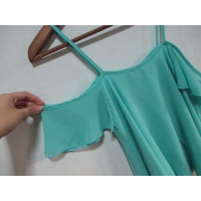 mint off the shoulder top