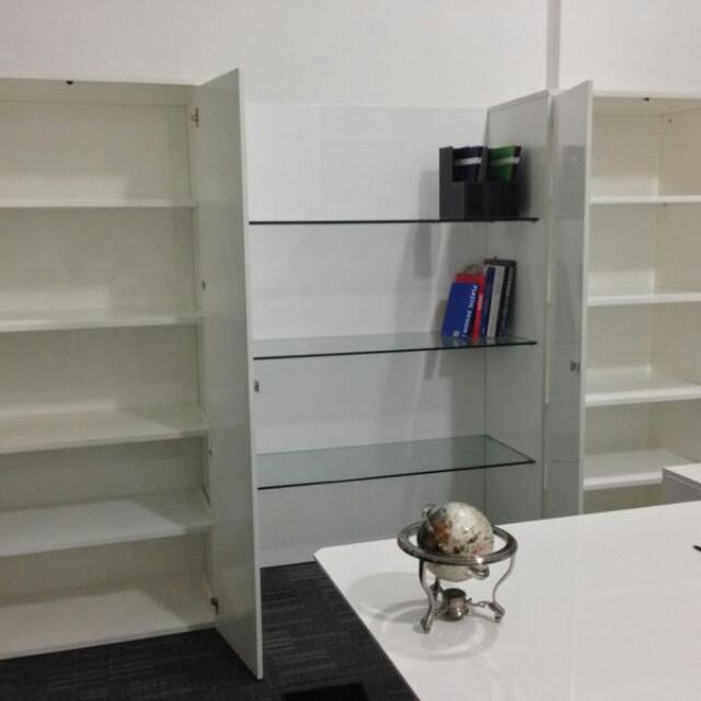 Office Or Study Room Cabinets With Glass Shelves Furniture On Carousell