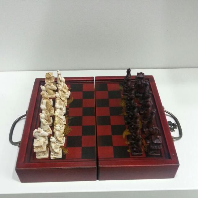 Antique Chinese Chess Set Vintage Collectibles On Carou Antique Chinese Chess Set Vintage