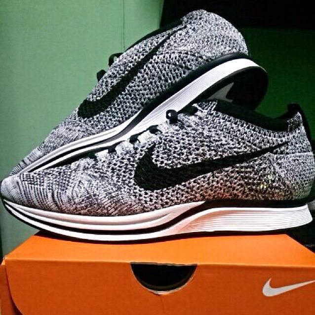 Nike Flyknit Racer Oreo White Volt Black Women s Fashion Footwear Sneakers on Carousell