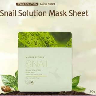 2 Pcs Korea Snail Solution Mask Sheet