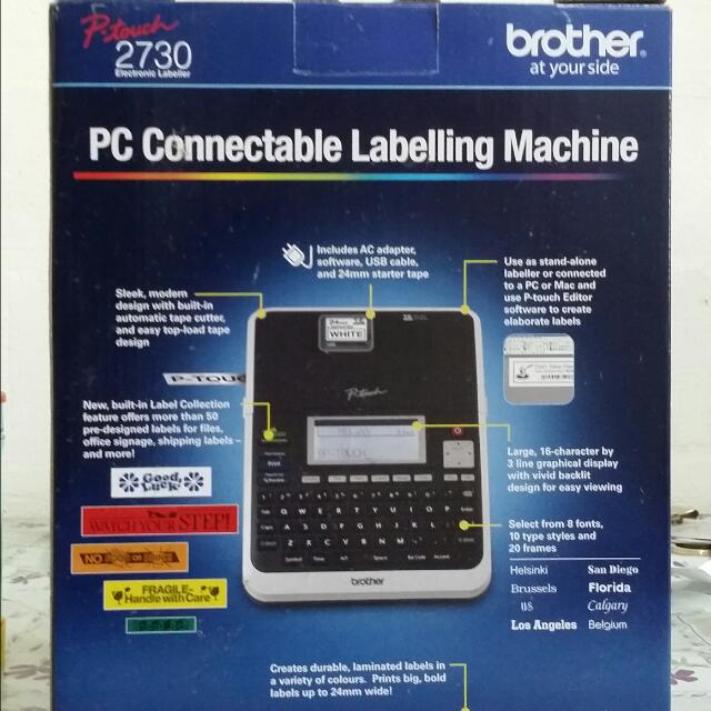 Brother™ PT-2730 PC-connectable desktop labeling system ...