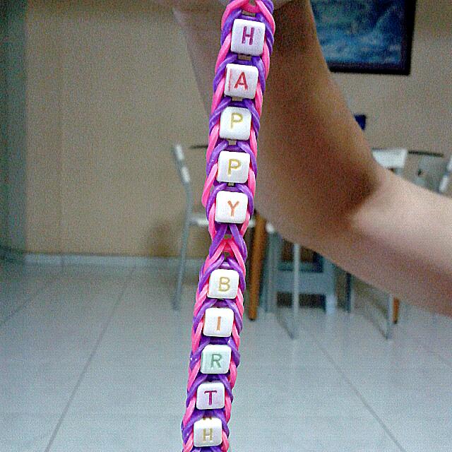 Rainbow Looms Keychain, Hobbies & Toys, Stationery & Craft, Handmade