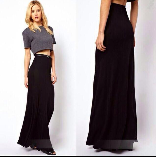 long black skirt jersey