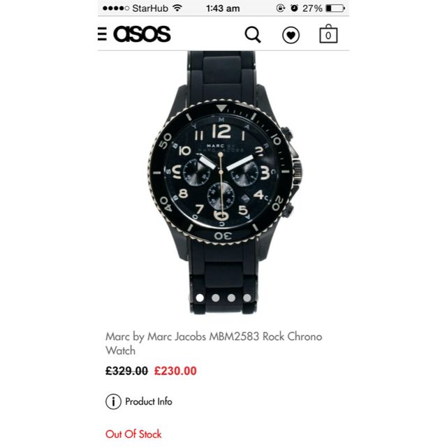 Marc jacobs rock chronograph watch outlet