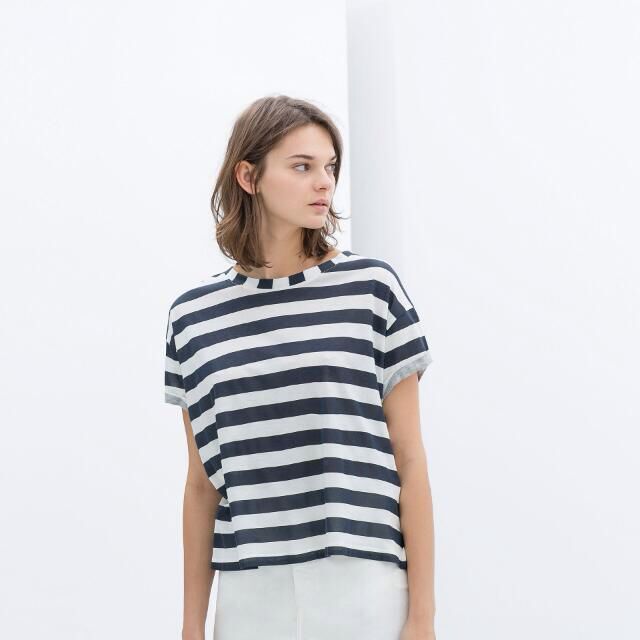 Zara Trafaluc Striped T Shirt, Women's 