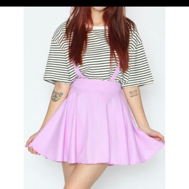 Purple Suspenders Skirt Women s Fashion Bottoms Skirts on Carousell
