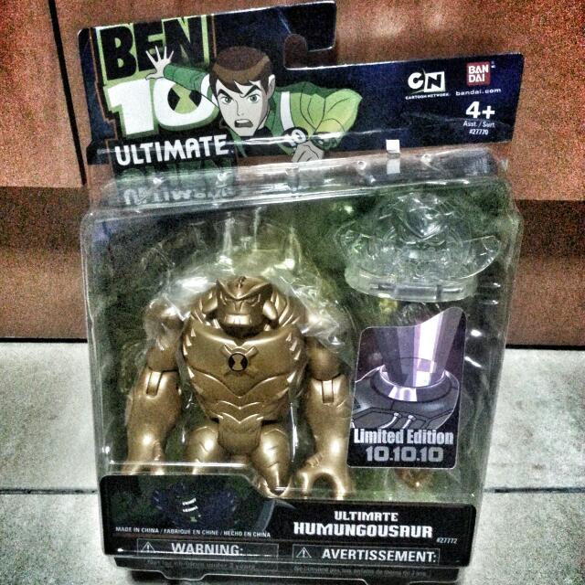 Ben 10 Ultimate Alien Limited Edition. 10.10.10 Ultimate Humungousaur Asia Exclusive Bandai (Category: Toy Figures) located in Singapore. Submitted by fear.n.loathing.in.lasvegas (Listing ID 5615887, Image 1). Description: Misb Special Limited Gold Edition of Ultimate Humungousaur. This is the SOLID GOLD version that was released to commemorate the Ben 10 10th October 2010 Event! Guaranteed collector's edition with hologram sticker on the front t