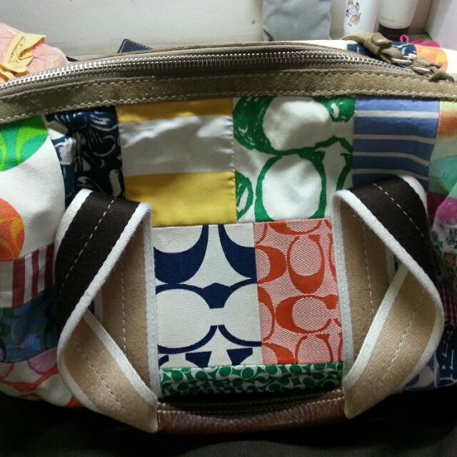 Coach Hamptons Weekend Patchwork Satchel 10452