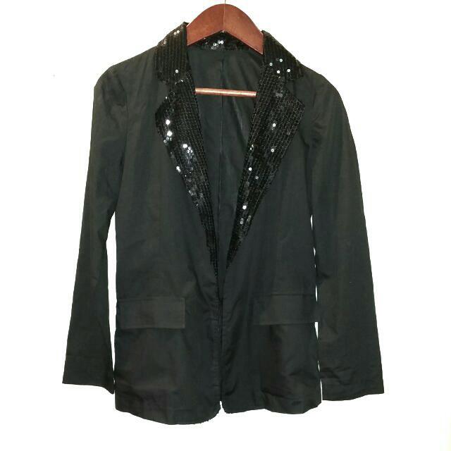 Sequin Collar Blazer, Women's Fashion, Coats, Jackets and Outerwear on