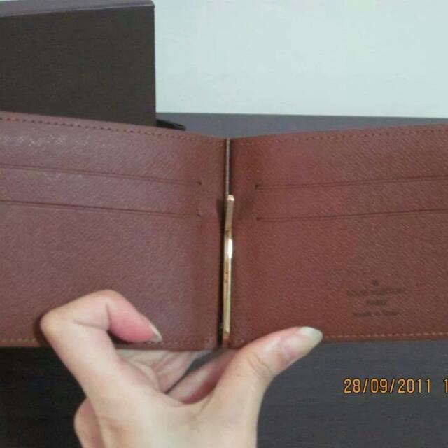 Louis Vuitton Coffee Utah Leather Pince Wallet Louis Vuitton