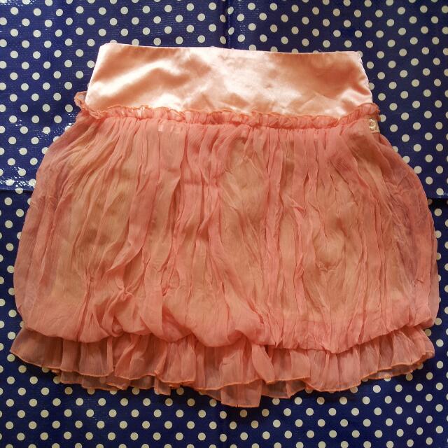 coral pink chiffon skirt, Women's Fashion, Tops, Blouses on Carousell