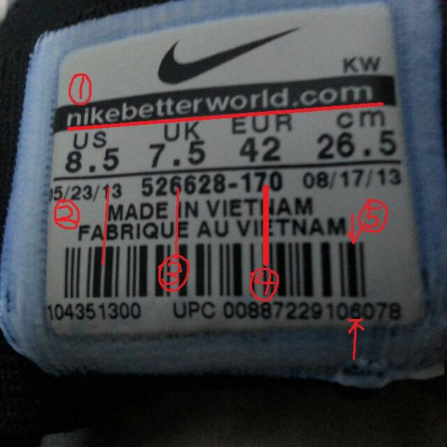 nike shoes with tag
