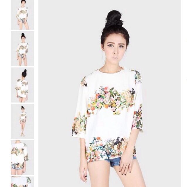 Flora White Top, Women's Fashion, Tops, Blouses on Carousell