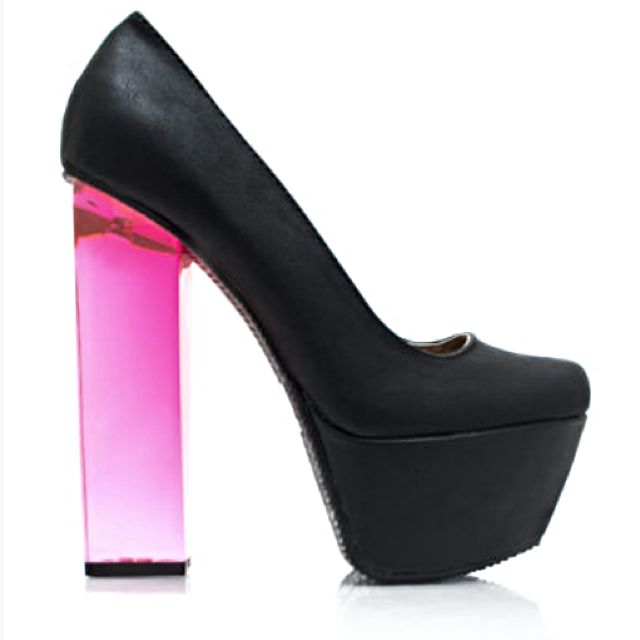 Go Jane I Love Lucite Platform Pumps 