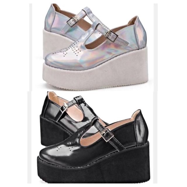 Mary jane top platform wedge