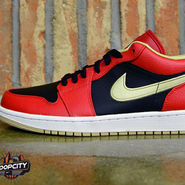 Red and gold air jordans hotsell