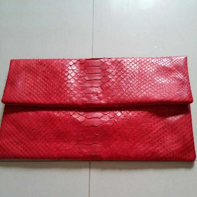 Red cheap envelope clutch