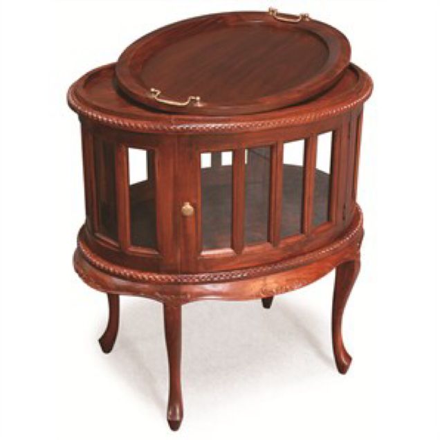 Classic Teak Oval Tea Table Resort Furniture Singapore Low Photo