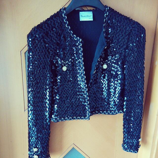 Sequins Decor Crop Jacket