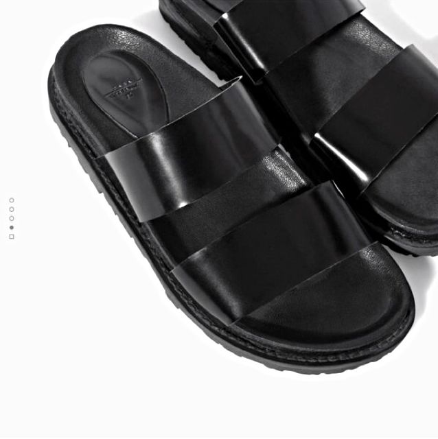 Zara black sliders outlet