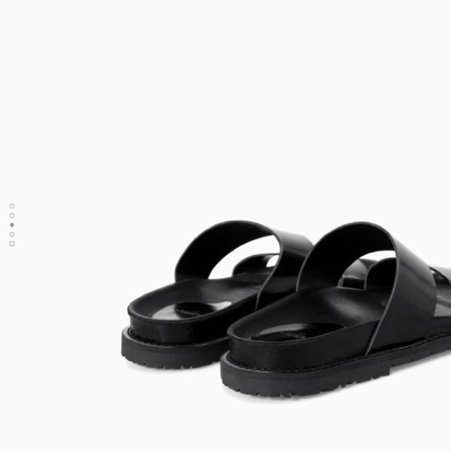 Zara black sliders on sale