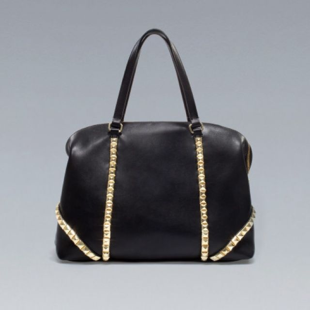 Zara studded deals bowling bag