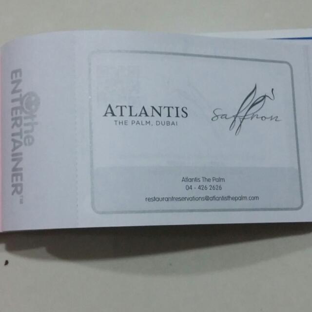 Saffron Atlantis The Palm Dubai Entertainer Vouchers For Dubai