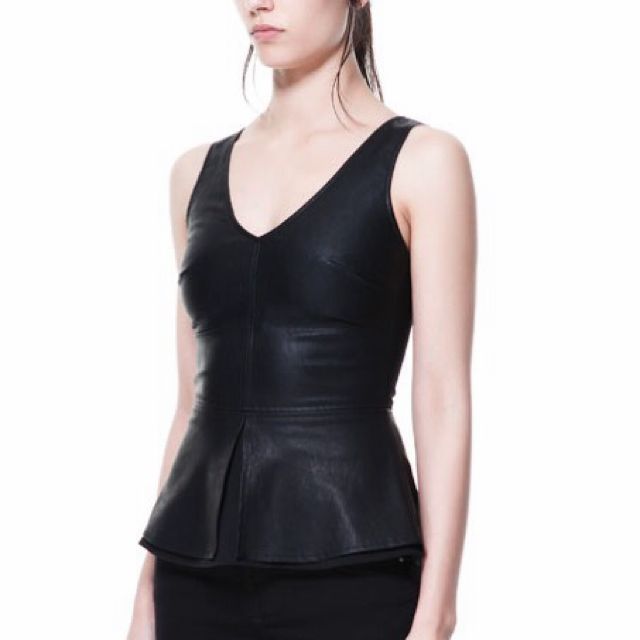 leather peplum top