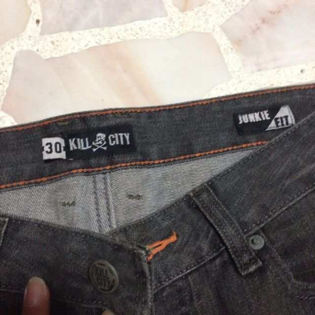 Kill City Junkie Fit Skinny Stone Wash Denim, Men's Fashion