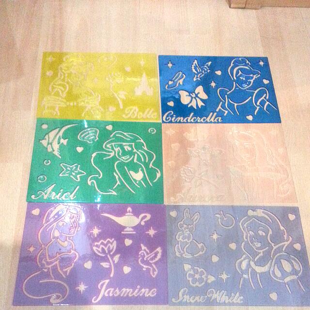 Disney Princess Stencil Kit Template, Hobbies &amp; Toys, Stationery ...