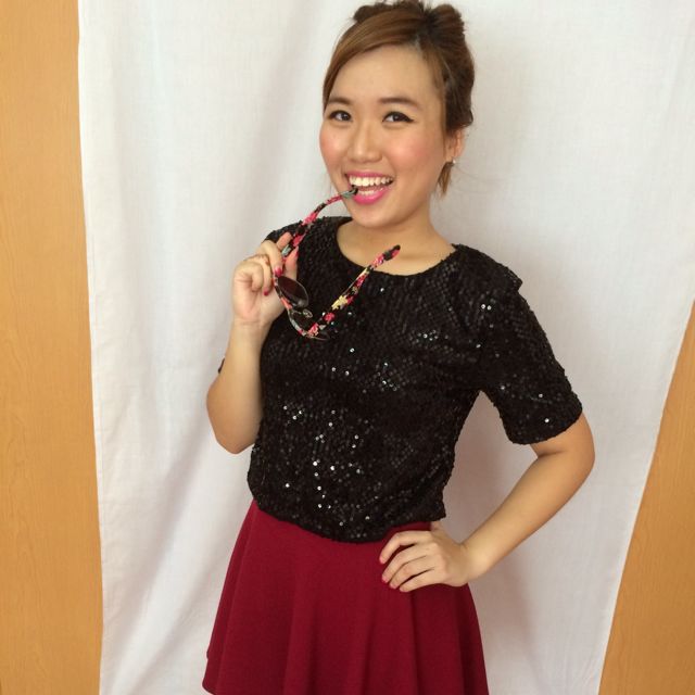 Black Sequin Blouse main image 0