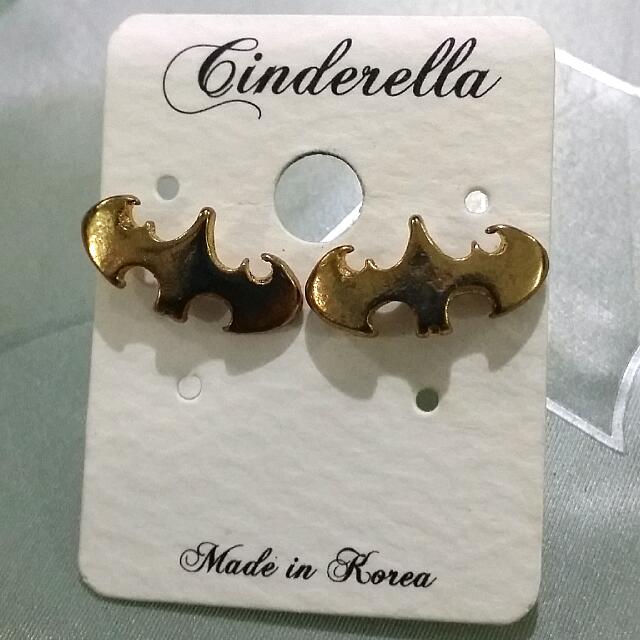 Gold new arrivals batman earrings