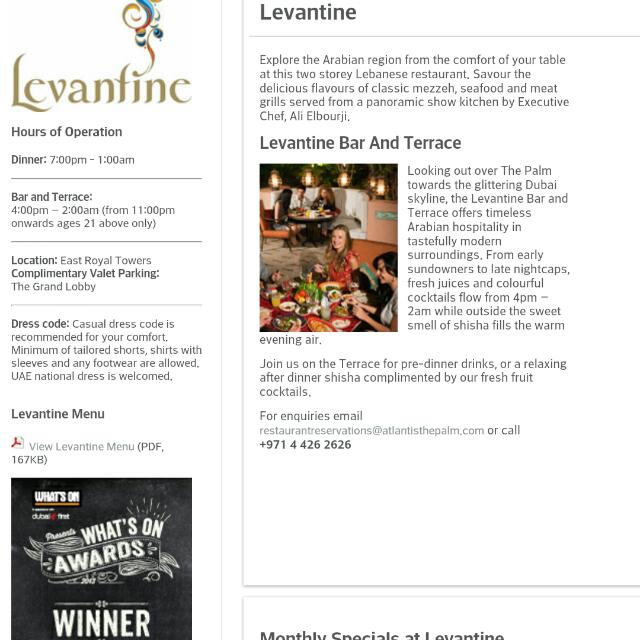 Levantine Atlantis The Palm Dubai Entertainer Vouchers For Dubai