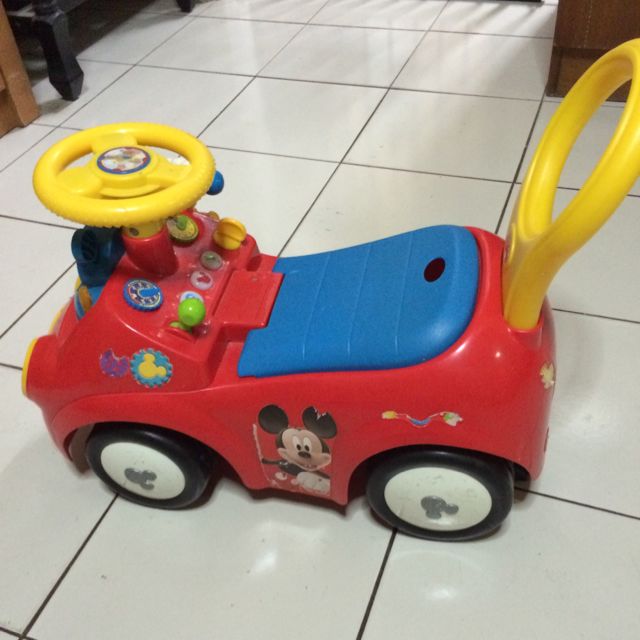 red and yellow push car