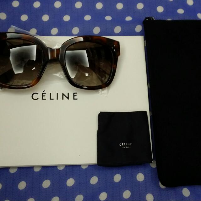 CELINE Baby Audrey CL4003IN 01A Black Round Sunglasses With Green Lenses |  Shop Online - US