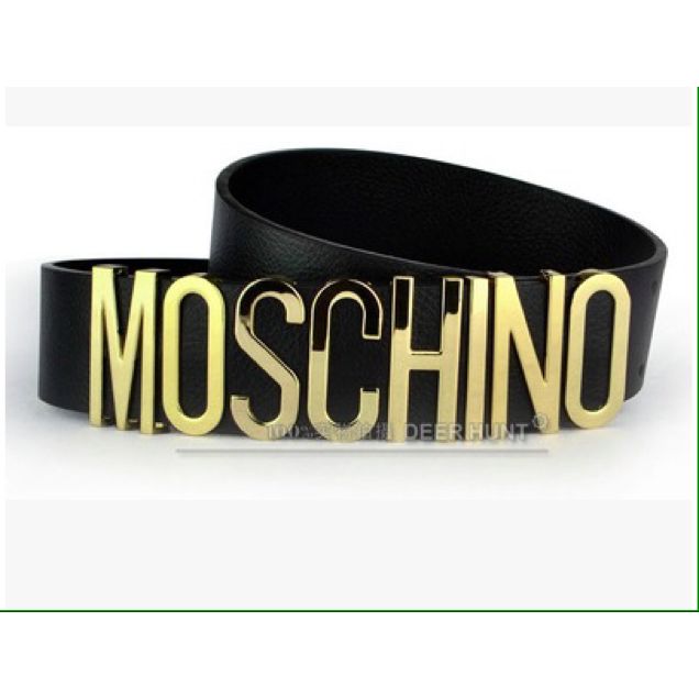 All black moschino top belt
