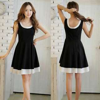 Chiffon Black And White Dress