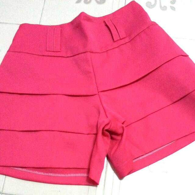 hot pink high waisted shorts