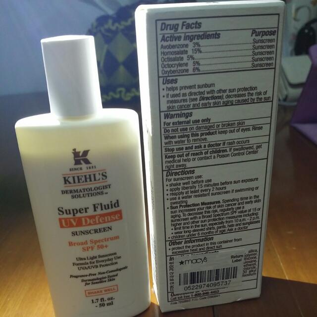 Kiehl's Super Fluid UV Defense Sunscreen, Beauty & Personal Care, Face
