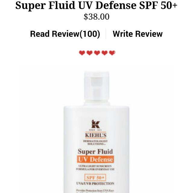 Kiehl's Super Fluid UV Defense Sunscreen, Beauty & Personal Care, Face