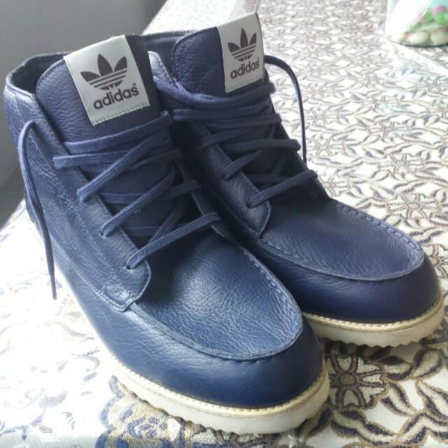 adidas blue leather shoes