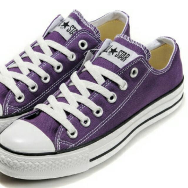 purple low top converse