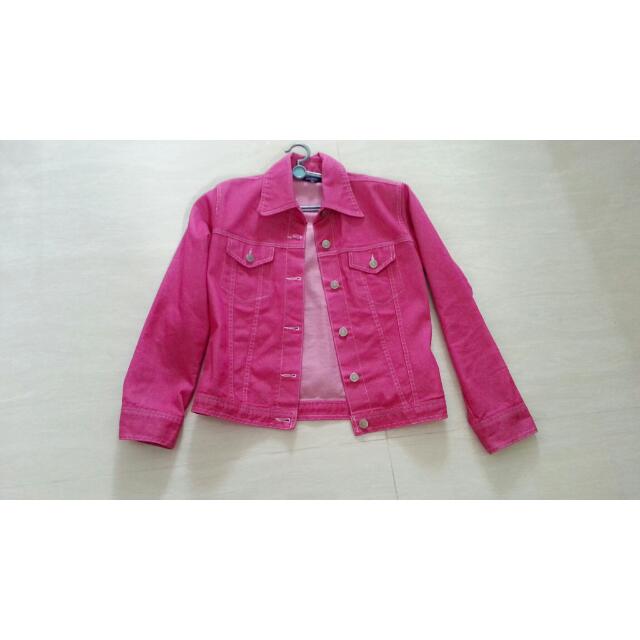 dark pink denim jacket