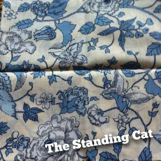 Blue Flowers And Butterfly Handkerchief
