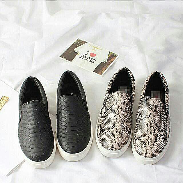 snake slip ons