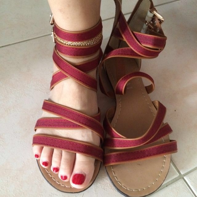 Red gladiator clearance sandals