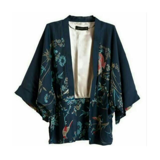 zara blue kimono
